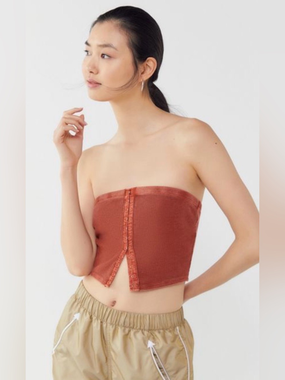 Urban Outfitters Ribbed Strapless Hook and Eye Tube Top NWT